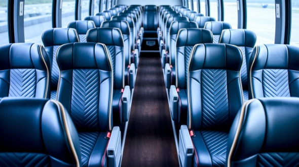 st george 54 passenger charter bus inside